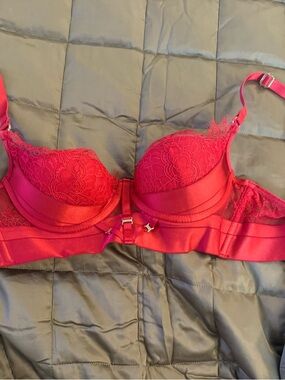 Honey Birdette Red Lace Underwire Push-Up Bra